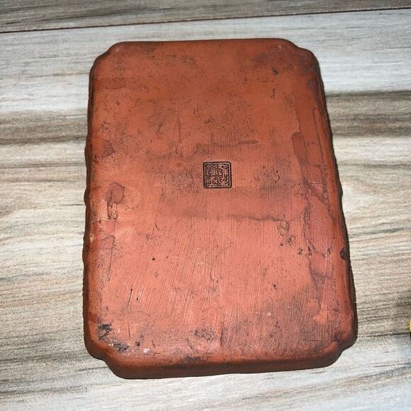 Yixing Zi Ni Vintage Brown Clay Miniature Tea Pot Set With Tray Carved 6 Piece - Picture 5 of 11